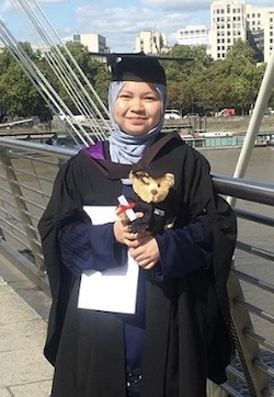 a picture of Nabila on her graduation day